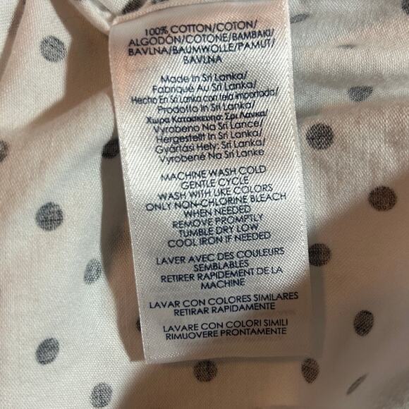 Chaps Women Top 2X Polka Dot‎ Cotton Button Up Coastal Preppy Travel Office - Picture 9 of 11